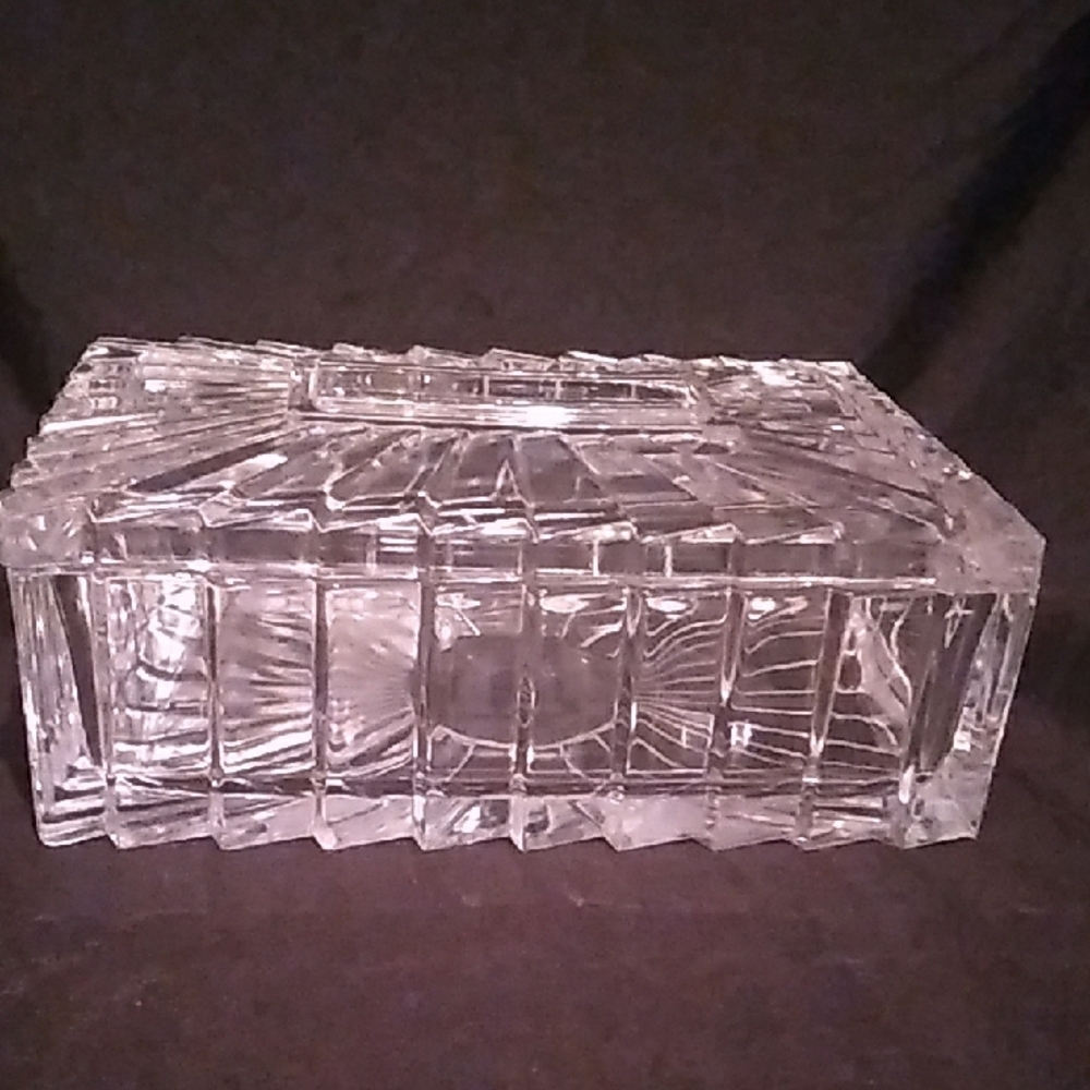 Vintage Art Deco Style Crystal Trinket Dish (B2) - Picture 2 of 8